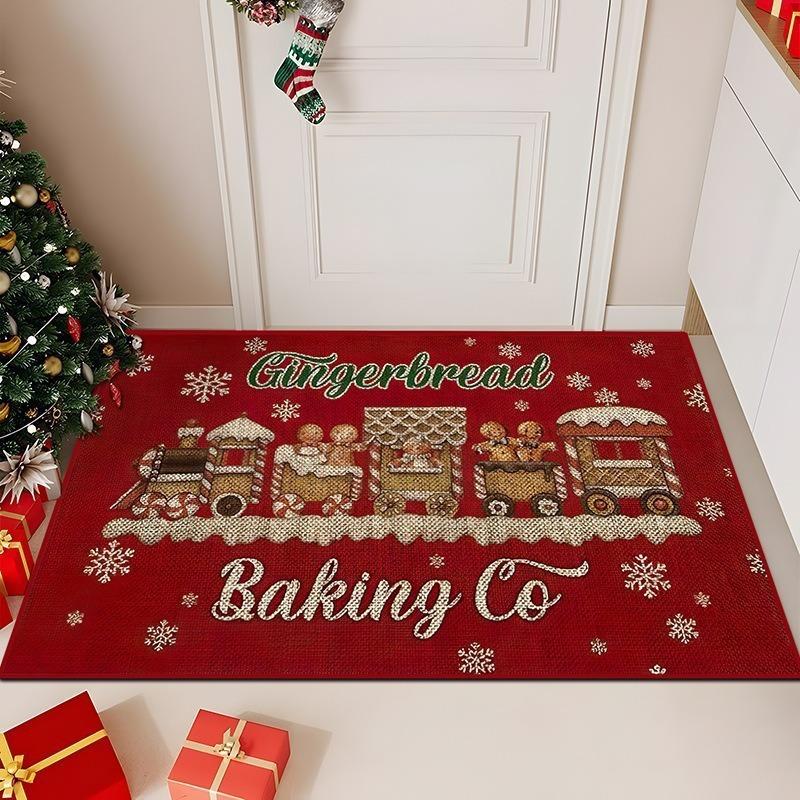 Christmas Bedroom Bathroom Bathroom Anti-Slip Carpet Merry Christmas Decorative Carpet Home Decoration