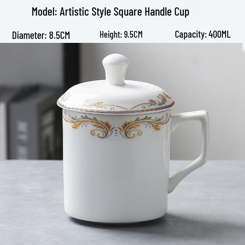 MOLUONA Gold Rim Ceramic Mug with Lid