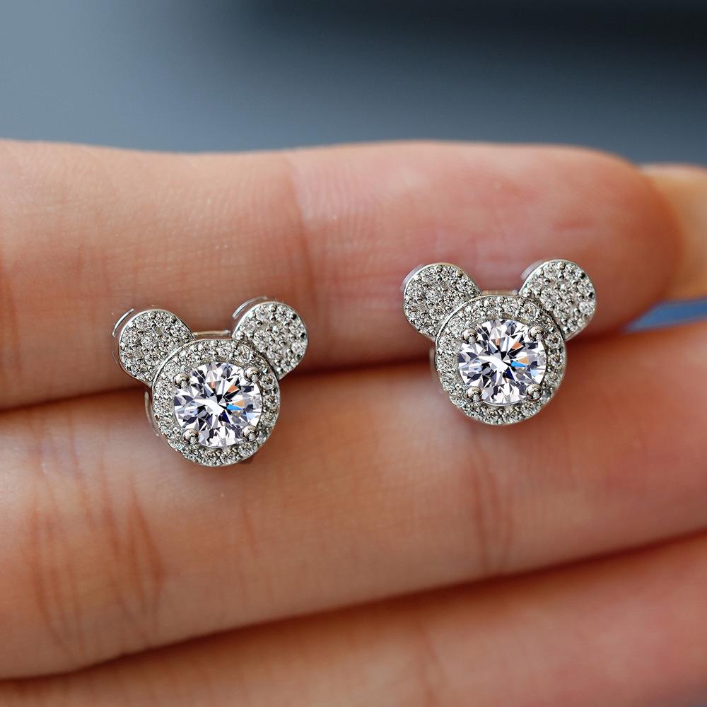 Moissanite Mickey Ear Ring - 1 Carat Women's Fashion Jewelry