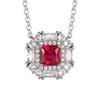 Jewelry Set Earrings Necklace Ring Colorful Ruby High-end Feeling Light Luxury Fashionable Women's