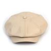 Universal chemistry Crack Leather Ivory Belted Newsboy Cap
