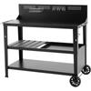 Carrello multifunzione - - Piano superiore : 100 x 50 cm - Maniglia - 2 ruote posteriori - Acciaio