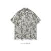 Summer New Men's Casual Beach Style Retro Lazy Style Full Printed Flower Design Sense Half Sleeve Flower Shirt