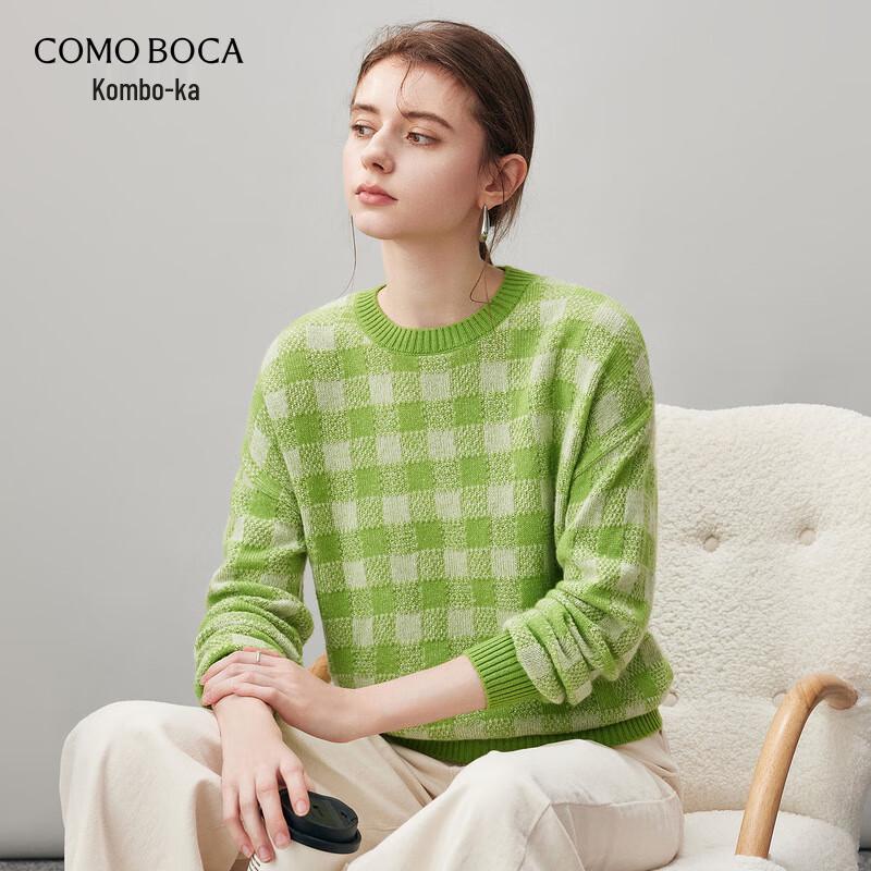 Komomboka Women s Plaid Cashmere Sweater XL