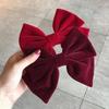 Influencer-Style Large Silk Velvet Bow Hair Clip - Korean Retro 2023 Headdress Accessory.