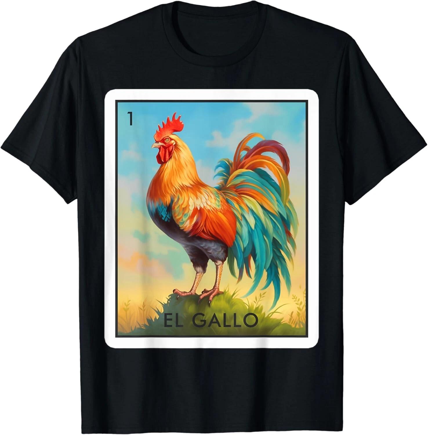 El Gallo Mexican Lottery Bingo Game Traditional Rooster Card Gift Unisex T-Shirt 3XL