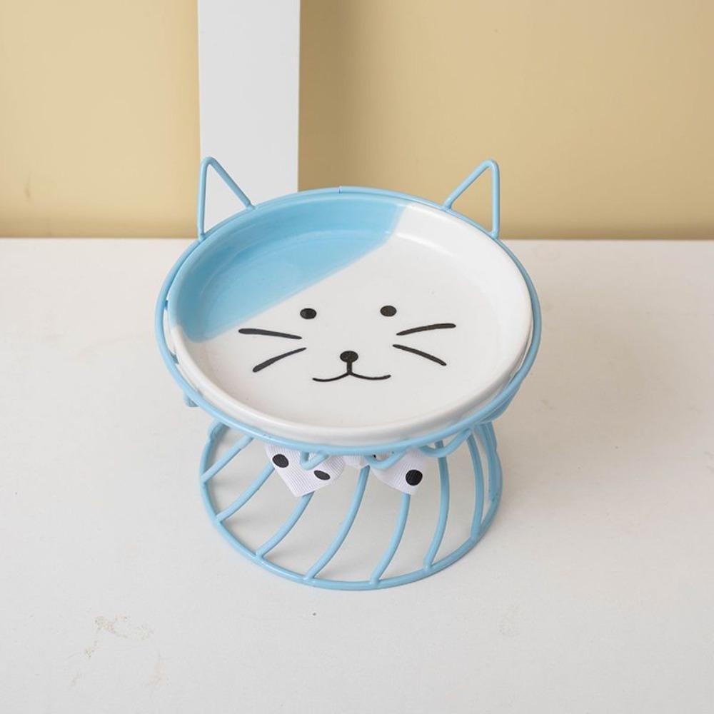 Pet Feeding Bowl With Stand Ceramic Cat Bowl Non-Slip Cartoon Dog Water Bowl Large Capacity Cat Food Bowl for Cats and Dogs