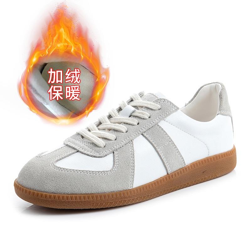 New leather women's shoes sports versatile single shoes women's autumn white shoes women's casual flat tide
