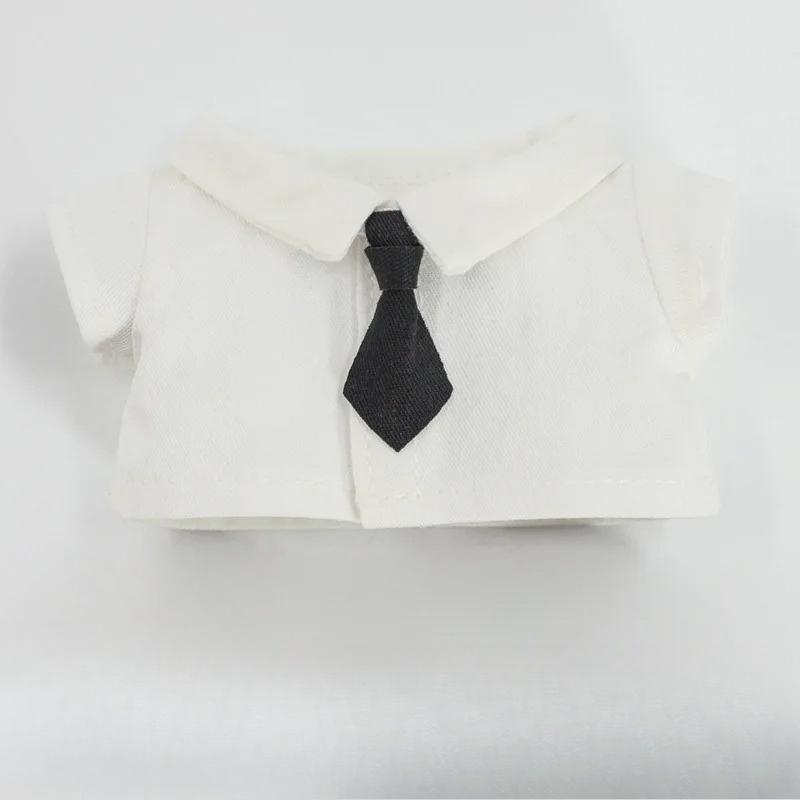 20cm Doll Clothes 17cm Labubu Clothes Shirt Tie and Trousers Set Mini Plush Doll'S Outfit Clothing Dolls Accessories