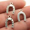 20pcs Charms Lucky Horseshoe Good Luck Antique Bronze Silver Color Pendants DIY Findings Tibetan Jewelry Craft