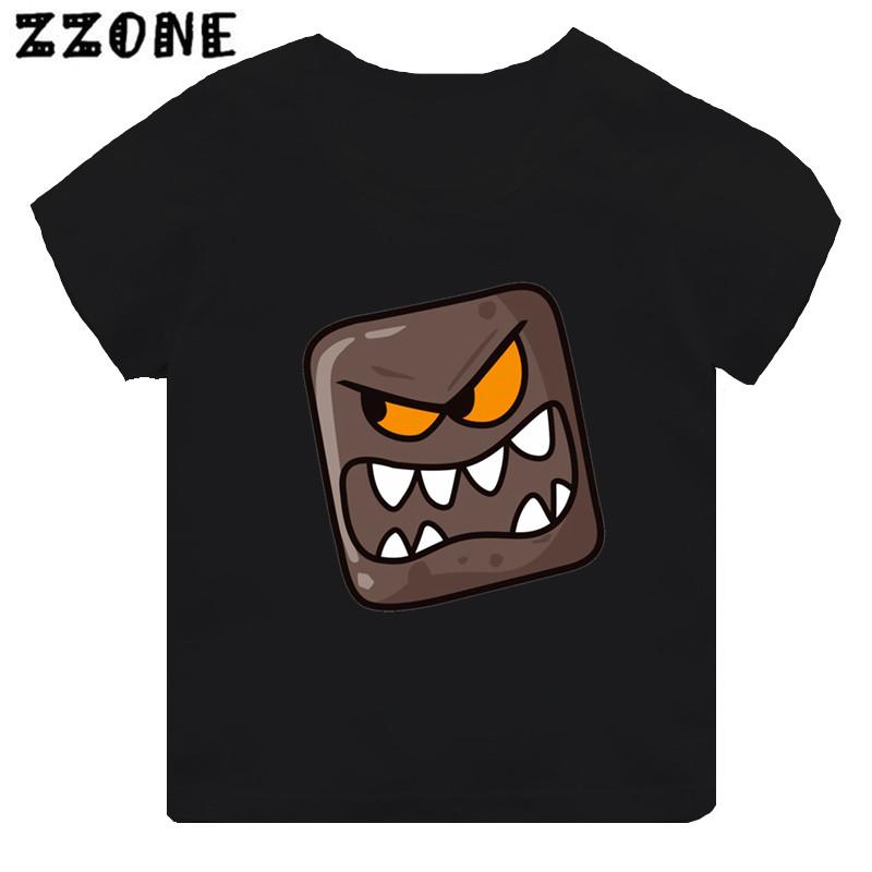 Hot Sale Red Ball 4 Print Cartoon Kids T-shirt Funny Girls Clothes Baby Boys Black Short Sleeve T Shirt Children Tops