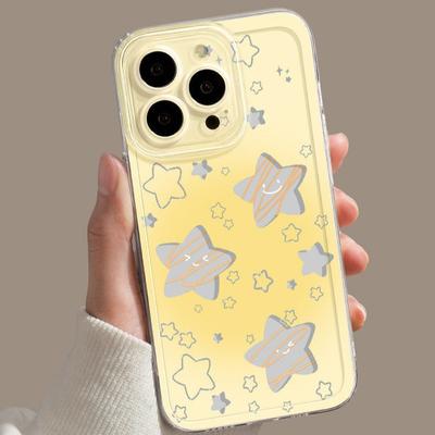 Hollow Yellow Bottom Star Is Suitable for Apple 17 Mobile Phone Case Iphone16promax Cartoon 15plus14 All-inclusive Anti-drop.