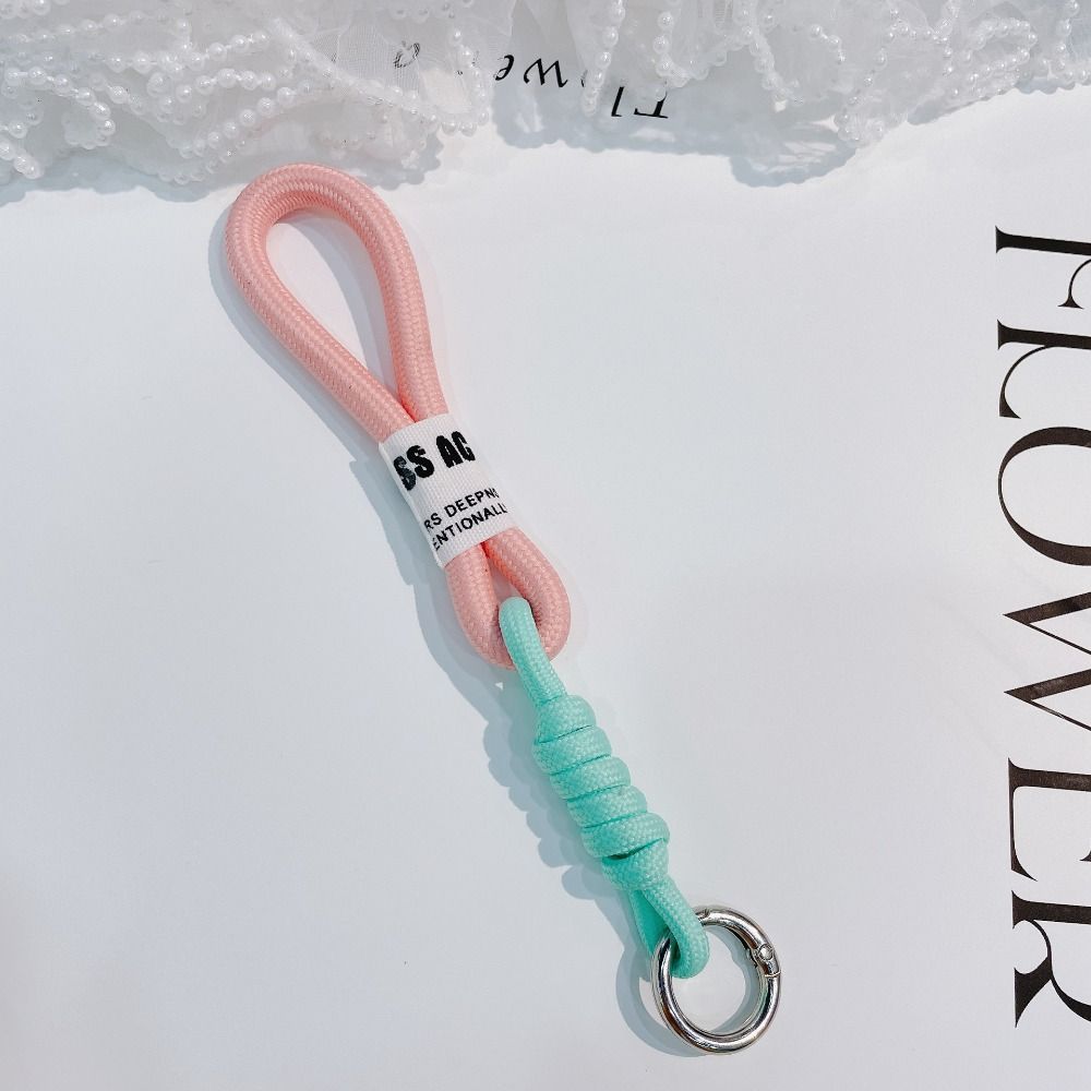 Anti Lost Colorful Knot Pendant Creative Braided Lanyard Keyring  Backpack Decor