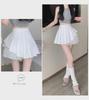 Women's White Pleated Mini Skirt, Ballet-Style High Waist A-Line Tutu Skirt