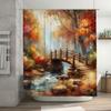 Outdoor Autumn Scenery Print Shower Curtain Bathroom Decor Waterproof Fabric High-Quality Home Goods Collection for Comfortable