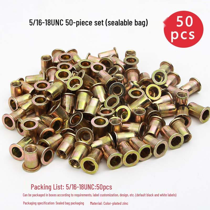 150-Piece Rivet Nut Set: Galvanized, Inch & Metric
