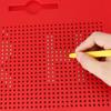 714pcs Magnetic Beads Drawing Writing Pad Sketch Board with Pen Kids Educational Toys (Red)