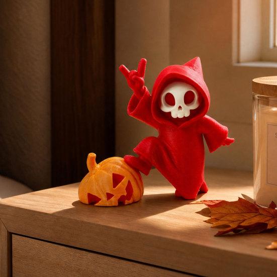 Halloween Ornament, Ghost Pumpkin Matte Texture Figure, 3D Printed Halloween Decoration for Desktop Bedroom Car Display