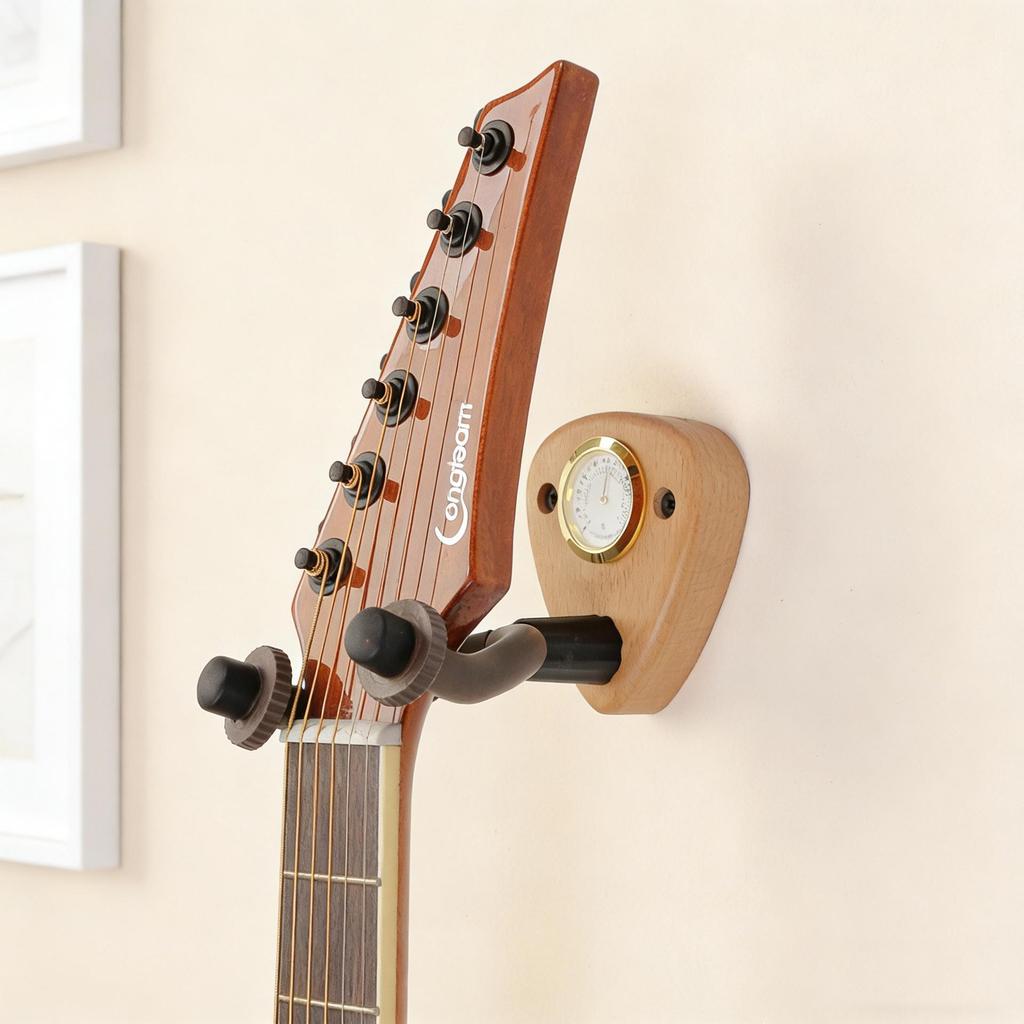 Creative Guitar, Ukulele, Violin, Mandolin, Bass Wall Hanger with Hygrometer Display