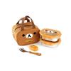 Rilakkuma Kinder 2-stöckiges Edelstahl-Lunchbox-Set (mit Gabel & Löffel)
