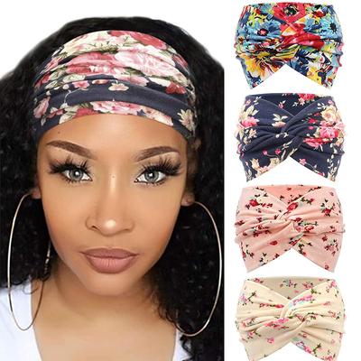 Printed Headband Sports Running Bohemian Face Wash Makeup Hair Cross Wide-brimmed Headband for Women
