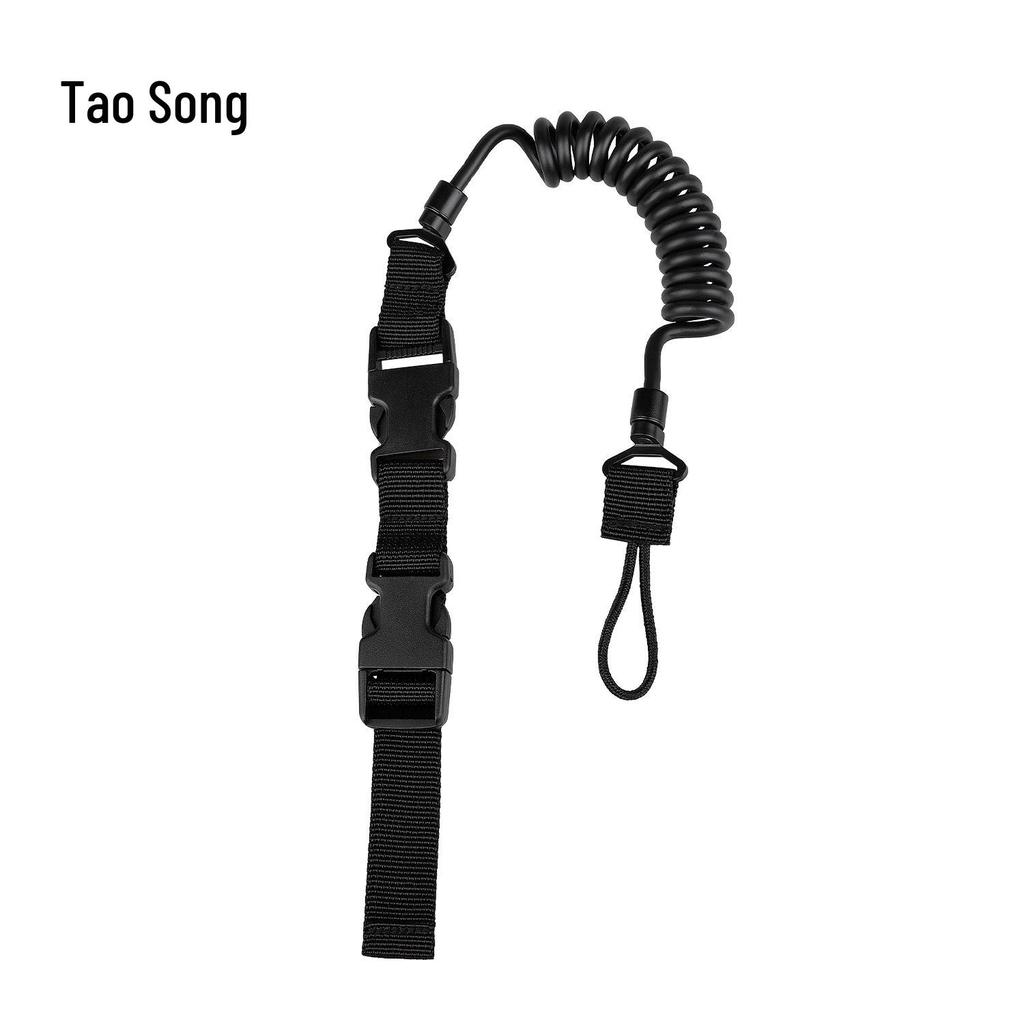 Retractable Tactical Keychain Lanyard - Elastic, Anti-Lost, Outdoor Safety Rope