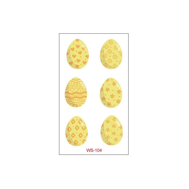 5Pcs Waterproof Sweat Cartoon Egg Child Cute Rabbit Egg Tattoo DIY Sticker Easter Tattoo Sticker Decoration