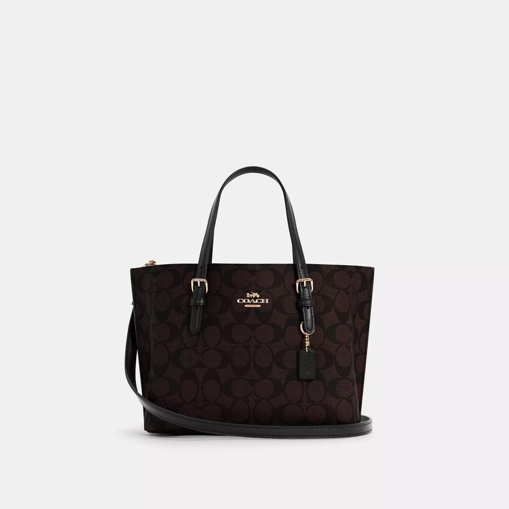

Сумка-тоут Coach Mollie 25 из канвы Signature золотисто-коричневого черного цвета