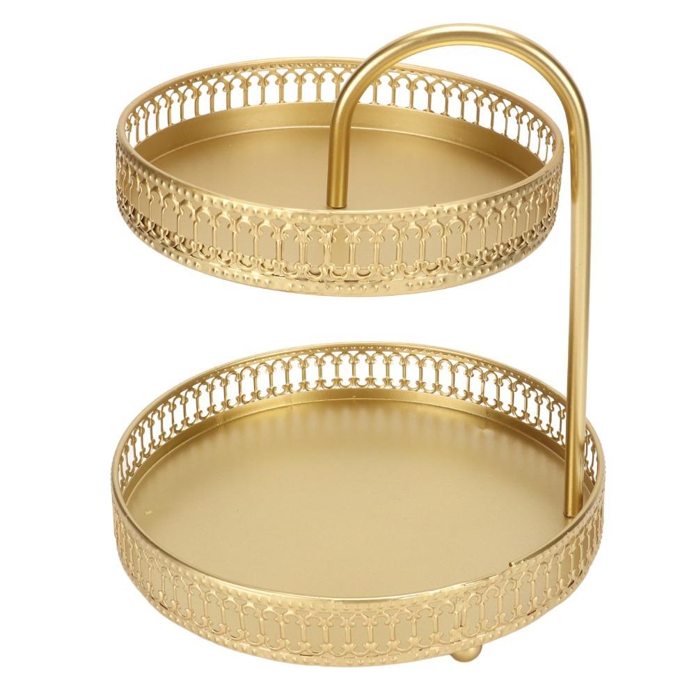 4pcs 2 Tier 2 Tier Cupcake Stand Metal Fruit Stand Organizer Decorative Fruit Tray  For Party Event