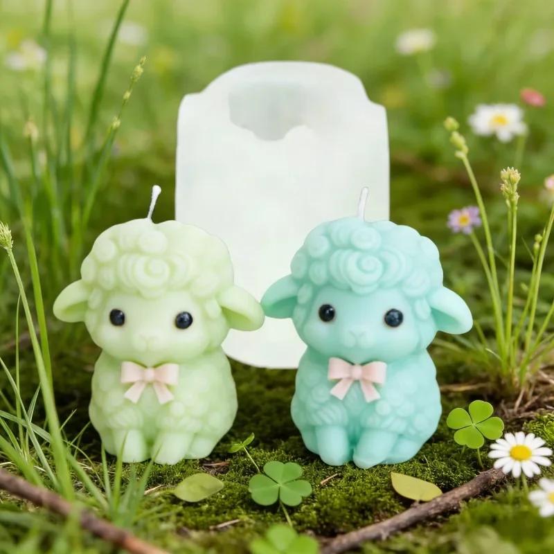 Latest Models 3D Fluffy Sheep Silicone Mold Cute Lamb for Sheep Candle Soap Resin Plaster DIY Aromatherapy Craft  Lovely