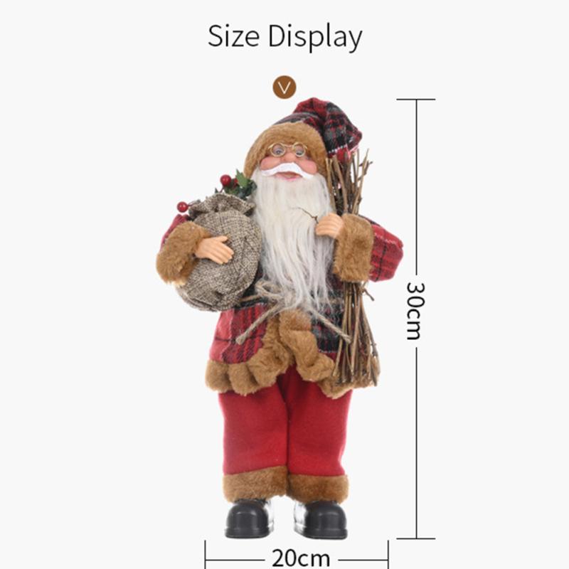 Santa Claus Doll Standing / Sitting Doll Christmas Ornament for Home Xmas Table Decor