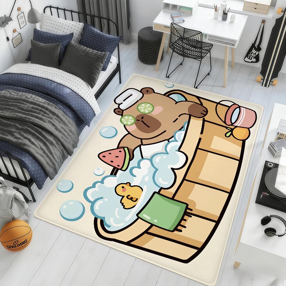 cartoon cute funny art Capybara hogar Bedside Rug Kitchen Bath Floor Mat Hallway Balcony Carpet Entrance Doormat Decor Home