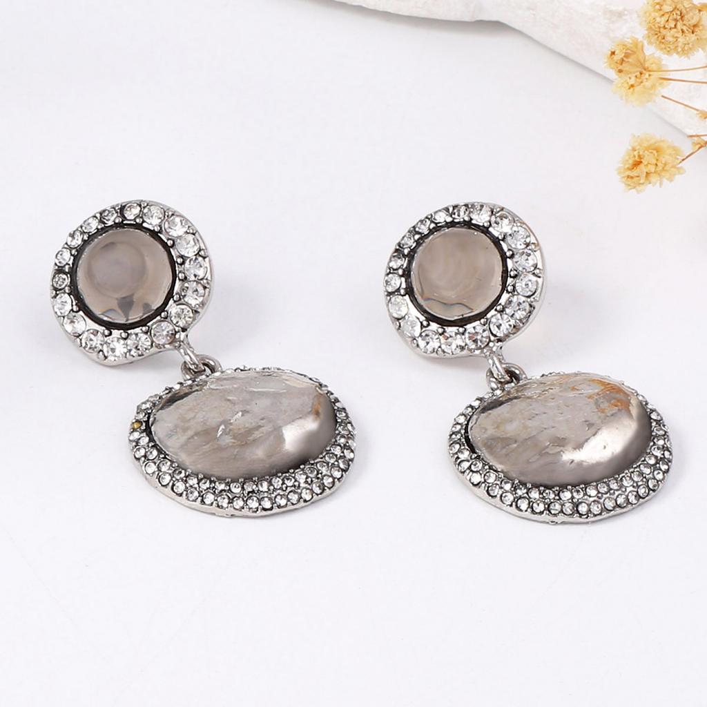 Fashion Metal Button Dangle Earrings ZAA New Classic Vintage Earrings Women's Party Jewelry Accessories