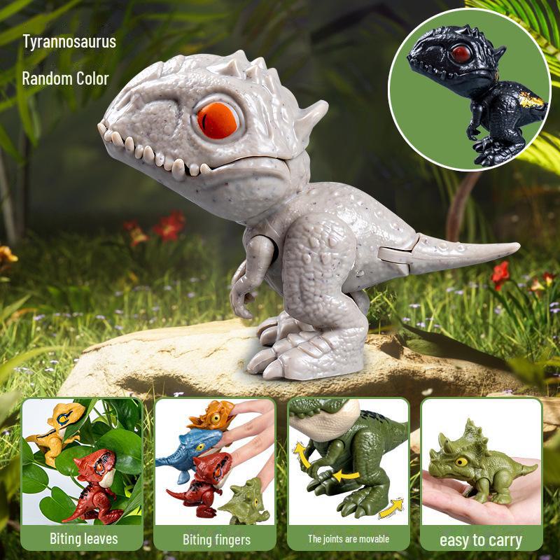 Movable Cartoon Dinosaur: Cute Finger-Biting Toy for Kids' Creative Decoration