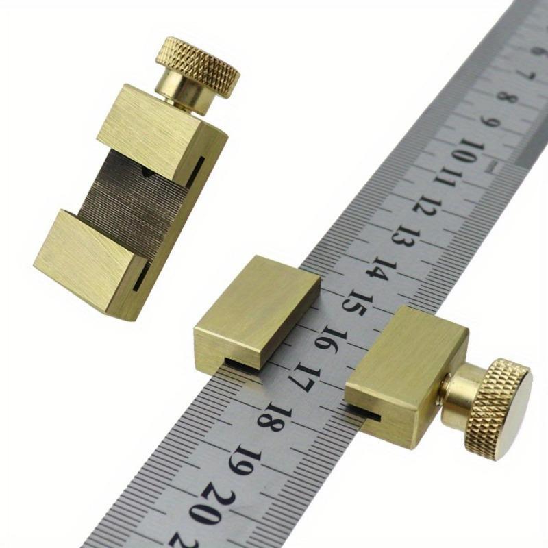 Steel Ruler Positioning Block Brass Angle Scriber Line Marking Gauge For Ruler Locator DIY Carpentry Scriber Measuring Tools