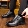 Men's Winter Shoes, Wool Cotton Shoes, Men's Cowhide Warm Fleece Thickened Dad Shoes, Leather Non-slip Cotton Shoes for the Elderly