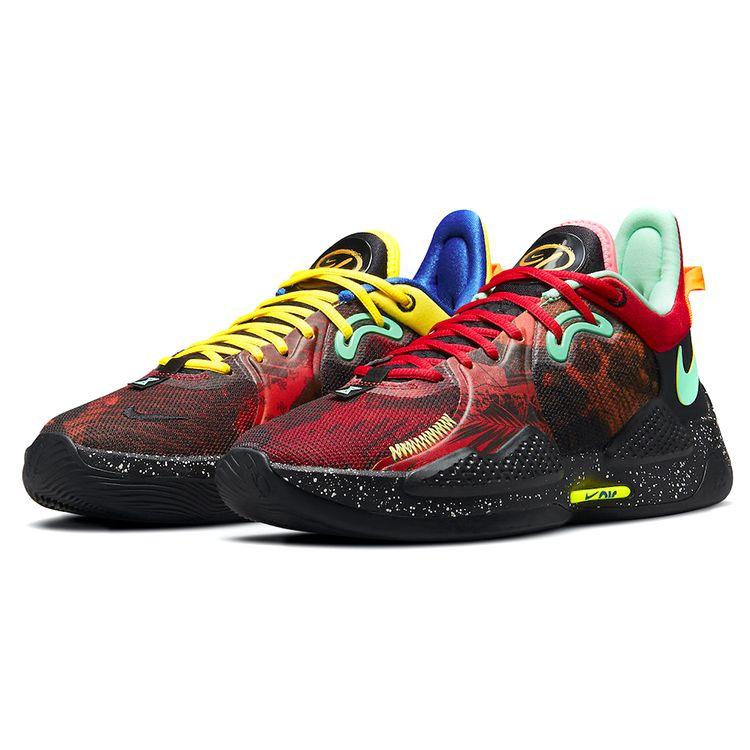 Nike PG 5 Mismatched Multi Men Sneakers Black University-Red Yellow-Strike CW3143-006