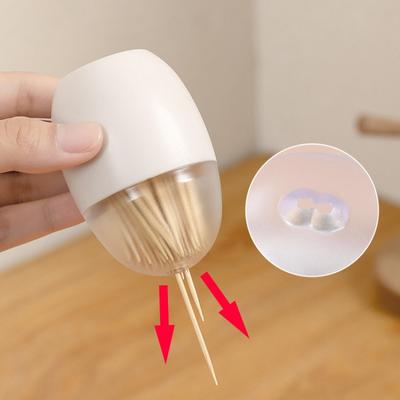 1PC Magnetische Zahnstocherbox - Eiförmige Haushalts-Kreativbox Zahnstocher-Aufbewahrungsbox Einfacher Persönlichkeits-Zahnstocherhalter