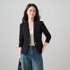 Women's White Lace Long Sleeve Blazer - Slim Fit, Short Style, Versatile for Autumn 2025