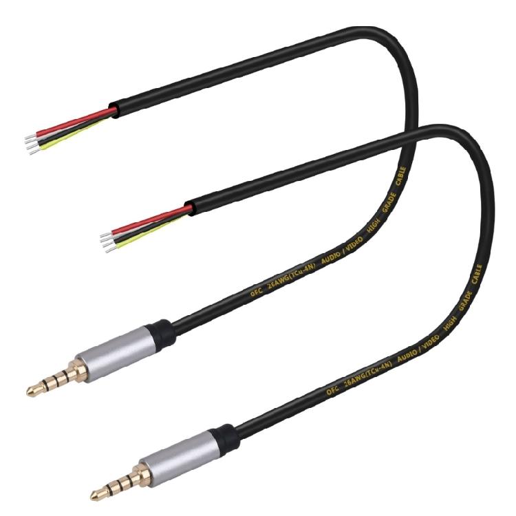 Professional 3.5mm Male Jacks To Bare Wire Audios Cable for Repairing Headphones and Microphones Headsets TRRS Cord