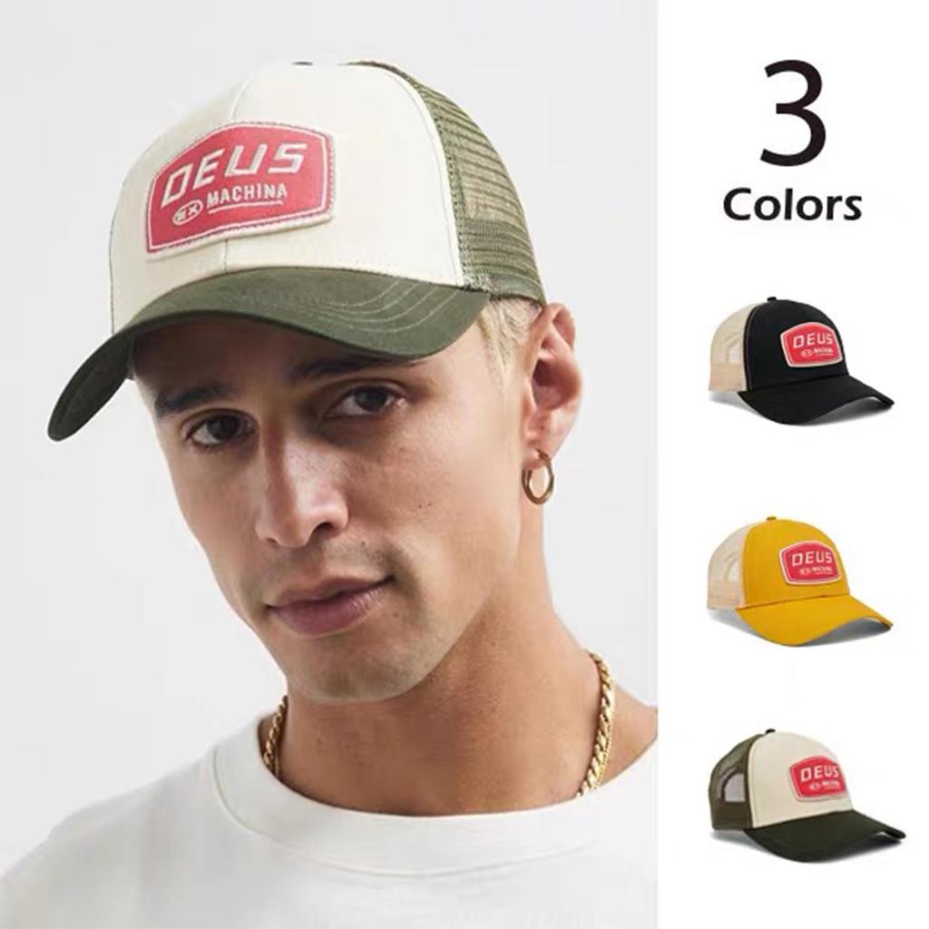 Vintage American Embroidered Letter Baseball Cap Men'S And Women'S Shade Mesh Personalized Truck Hat