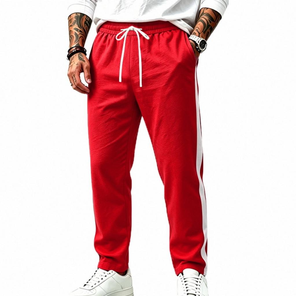 Men's Loose Fit Straight Leg Joggers with Color for Athletic and Casual Wear