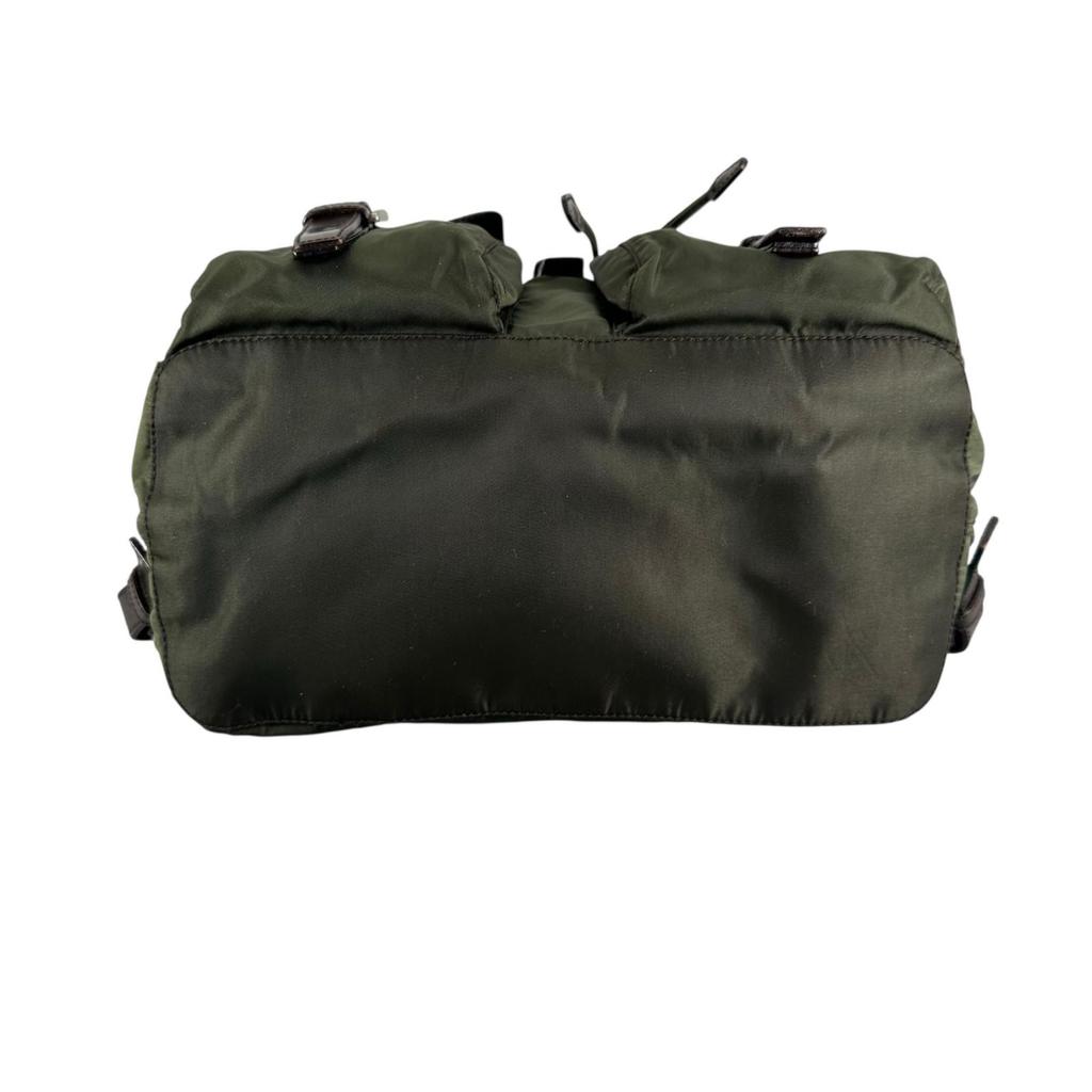 PRADA Triangular logo Backpack Â· Daypack khaki Women used