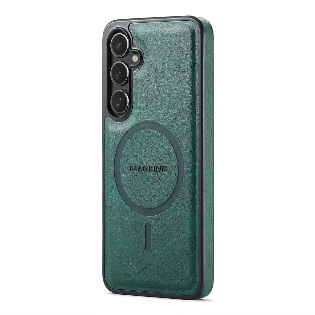 MAGKING K1 Series For Samsung Galaxy S25 FE Magnetic Case PC+TPU+PU Leather Phone Cover