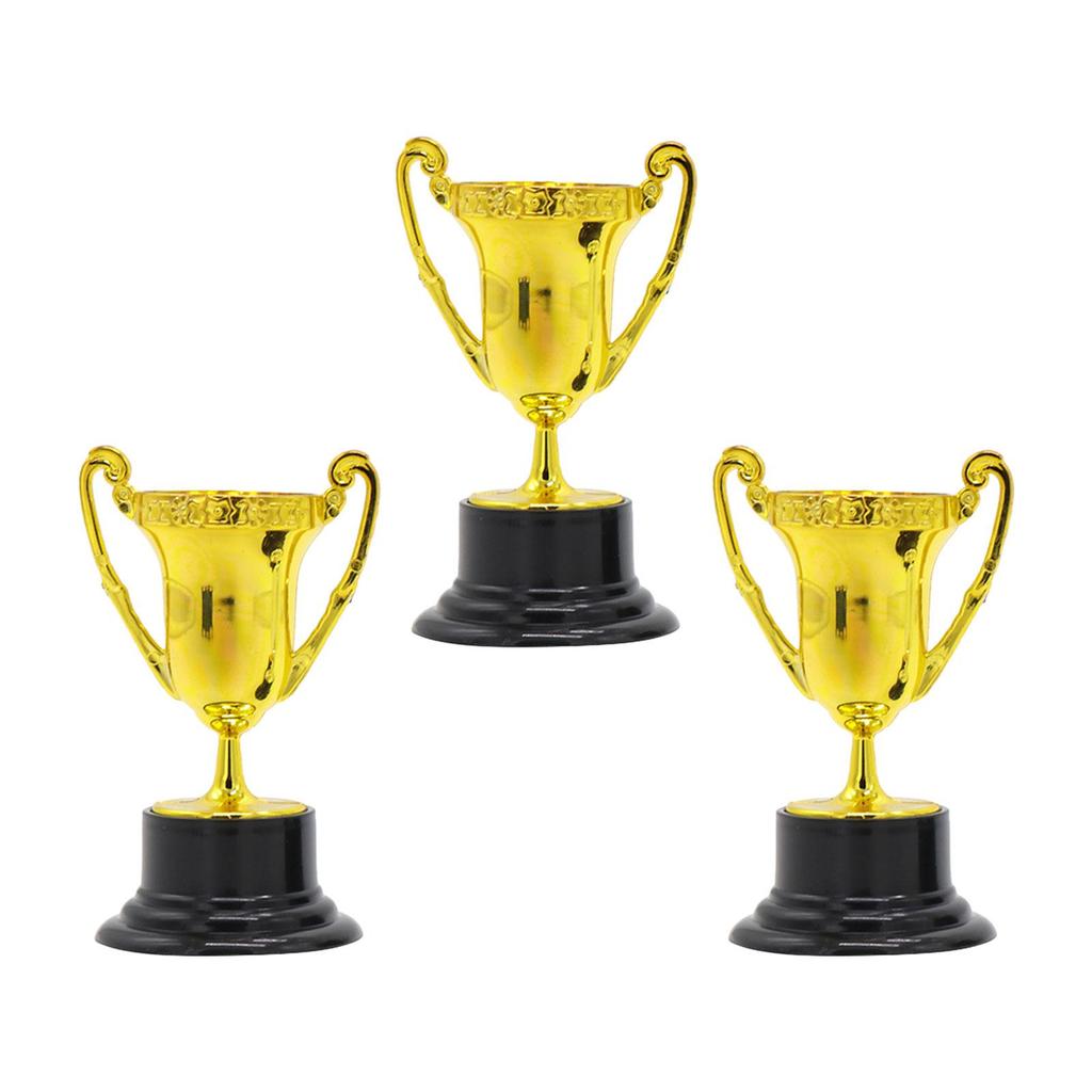 3x Kids Mini Trophies Mini Award Trophy Cups, Decorative Ornaments for Sports Tournament
