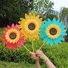 1/6Pcs Sunflower Pinwheel with Stake Lawn Decoration Non-Fading Easy To Install Widely Use Colorful Flower Wind Spinner Sunflower Windmill Toy