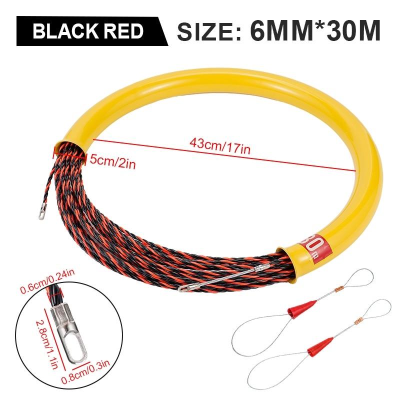 30/50M Electrician Threading Device Cable Wire Puller Duct Snake Rodder Conduit Fish Tape Reel Cable Installation Tool