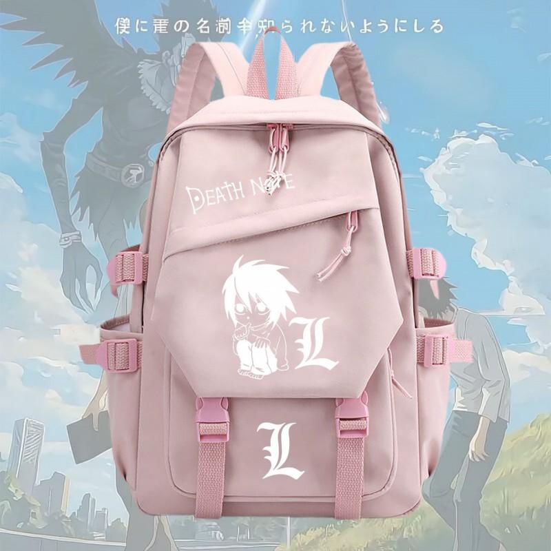 Anime Notebook L Light Yagami Cosplay School Backpack Teens Unisex Large Capacity Nylon Daily Use