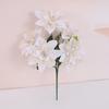 Cross-border Christmas 5-Fork Velvet Artificial Flower Bouquet - Green Plant Bonsai Christmas Decoration