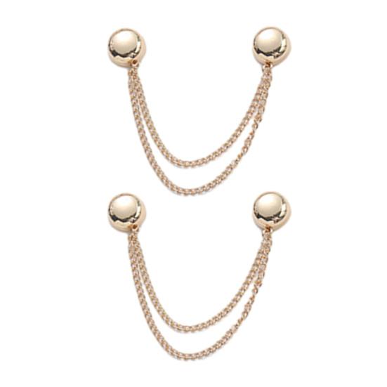 

Магнітні затискачі для одягу Багатофункціональні затискачі для підгину одягу Магнітні затискачі з ланцюжком для жіночих штанів, джинсів, сорочок, светрів 2pcs золотистий